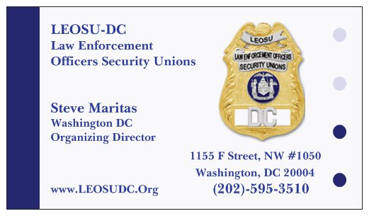Steve Maritas, Special Police Union Washington DC, Labor Union,